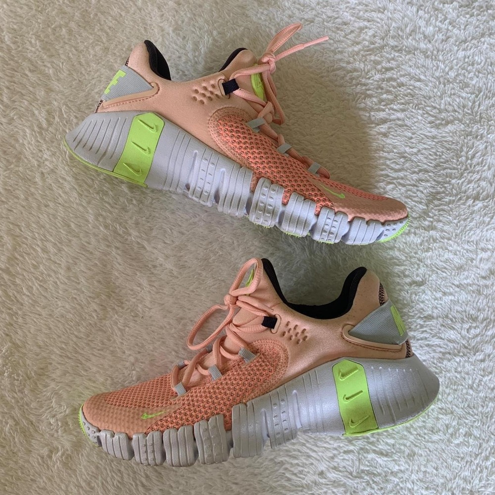 Women's 8.5 NIKE Metcon 4 Arctic Orange Green Neon Lifting Workout Gym Sneakers